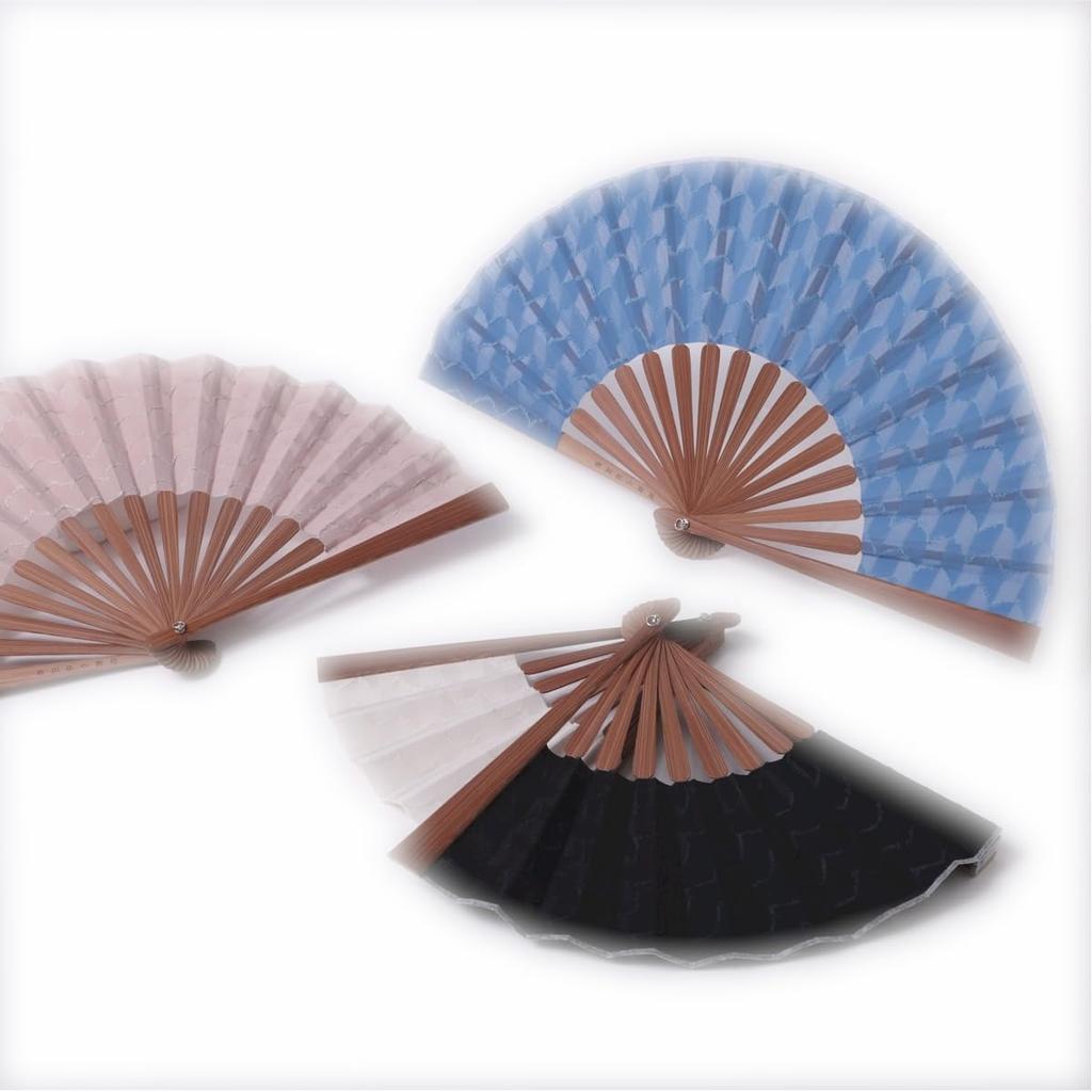 [Nishikawa Shoroku Shoten] Yabane Fan, Pink, in Paulownia Wood Box, with Fan Pouch, Lace Fabric, Women's, Mother's Day Gift, Present, Ladies' Fan,
