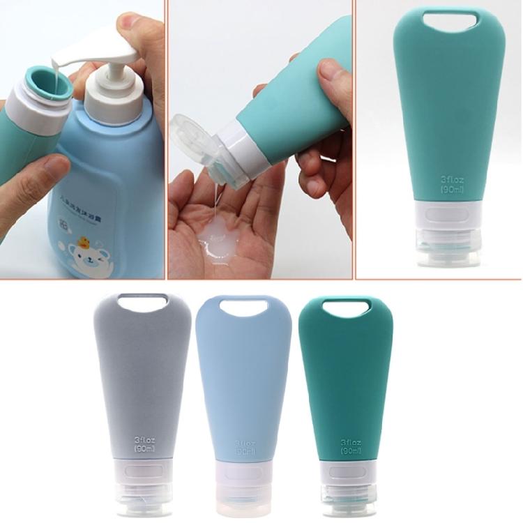 90ml Silikon-Reiseflasche für Toilettenartikel Auslaufsicher Nachfüllbar Ausdrückbar