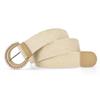 Retro Braided Elastic Belt Bohemian Style Faux Pearl Decor Woven Elastic Belt Durable Adjustable Straw Woven Belt for Women