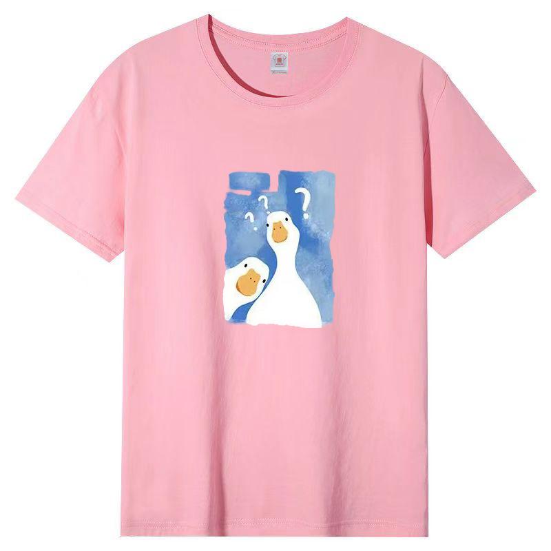 Damen Sommer Beliebtes Kurzarm-T-Shirt Baumwolle Atmungsaktiv Lockeres Oberteil Bedrucktes T-Shirt Lässig