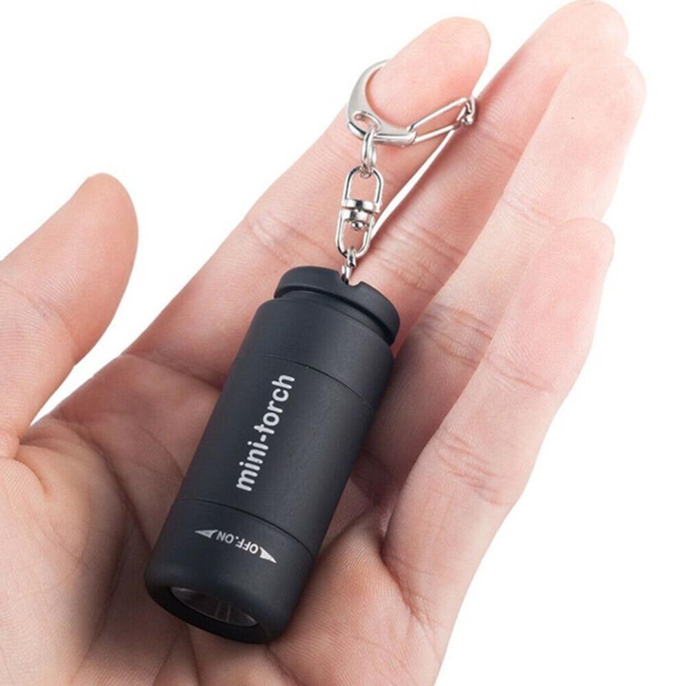 ABS LED Flashlight USB Rechargeable Pocket Torch Light Weight Keychain Light Emergency Light