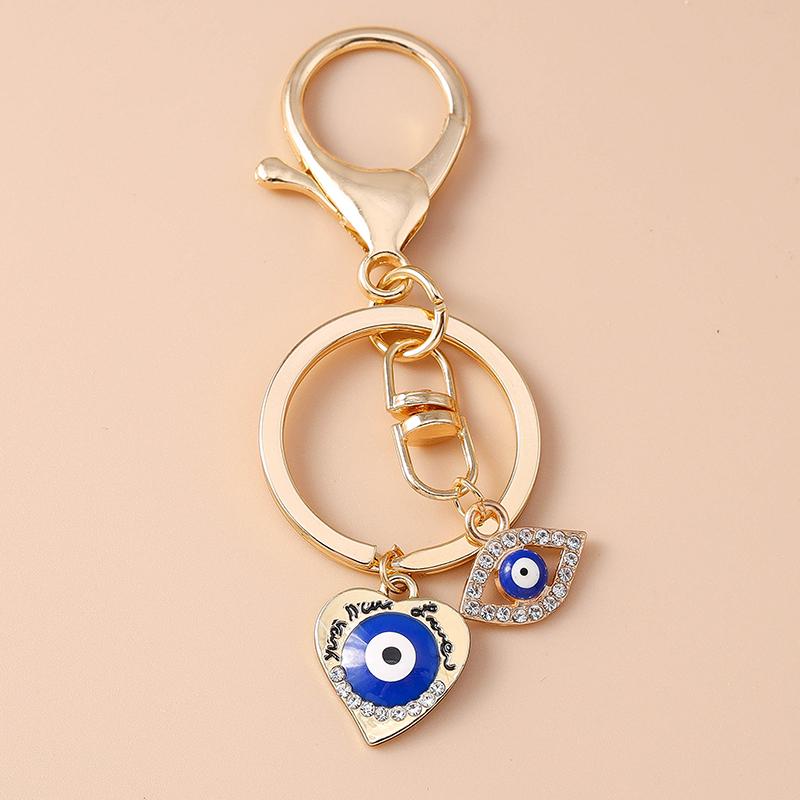 Retro Lucky Evil Eyes Keychain Metal Key Ring Pendant for Car Key Holder Women Girls Handbag Decor DIY Jewelry Gift