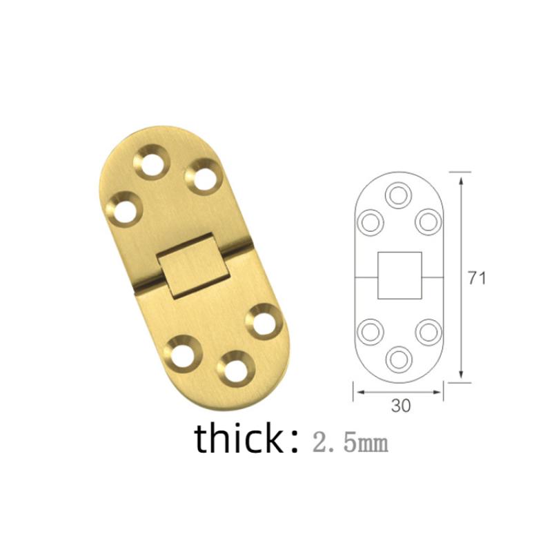 180-градусная медная петля с откидной крышкой, скрытая петля для круглого стола, складной стол, медная петля, аксессуары 70*30 мм 2.5cm золотой