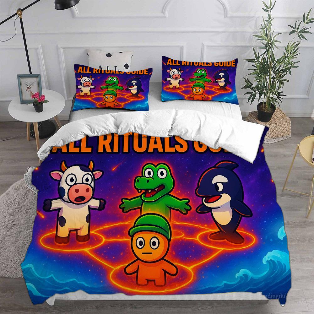 Steal A Brainrot Rob Loxs Bettwäsche-Sets, Bettdecke, Steppdecke, Bettbezug, Kissenbezug, 2-3-teilige Sets, Kinder- und Erwachsenengrößen