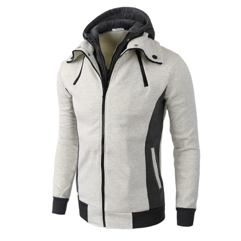 Men's  Winter Warm Casual Zipper Long Sleeve Hooded Coat Top Blouse Jacket
