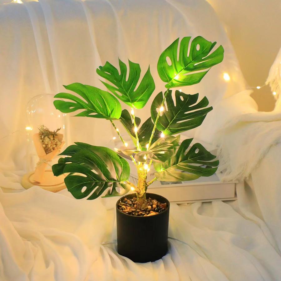 

Usb Plug Powered Simulated Plant LED Night Light Green Ivy Office Indoor Landscape Living Room Bedroom Study Kid Room Decor