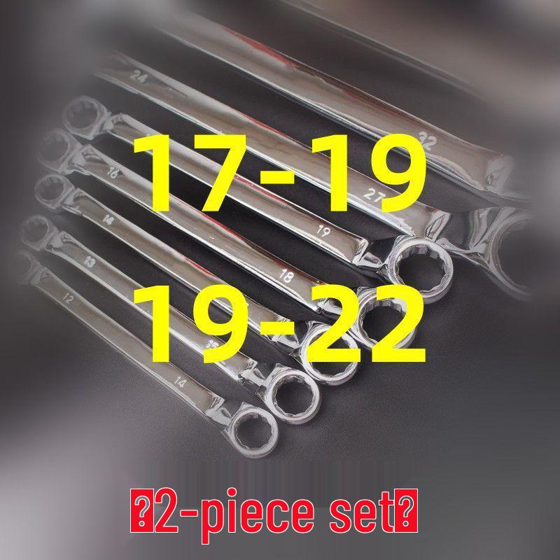 Dual-Ended Extra Long Chrome Hexagonal Box Wrench Set, Mirror Polished