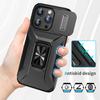 For iPhone 15 Pro Max Case Camshield Kickstand TPU+PC Anti-Slip Phone Cover