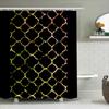 Shiny Gold Black Patterned Shower Curtain Perfect Decor For Your Bathroom