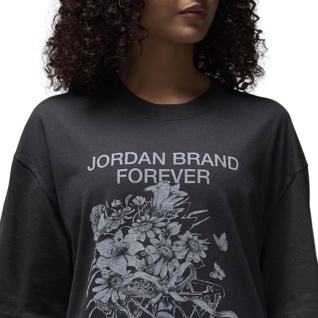 Jordan Printed Oversized Drop Shoulder T-Shirt Women Tops Black FV7119-045