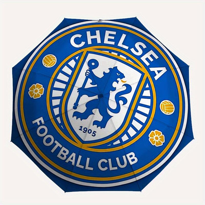 1pc Chelsea Football Club Crest Umbrella with Plastic Handle,Suitable for All Seasons Home Travel Outdoor UmbrellaM1110