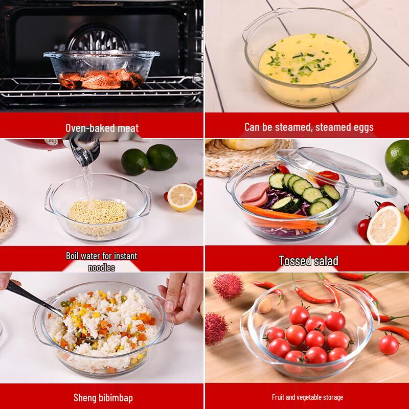 Fulevenz Nordic Heat-Resistant Glass Soup Bowl with Lid