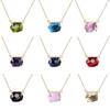 KELITCH Top Crystal Pendant Necklace Fashion Gold Chain for Women Jewelry Gift (Brown Gold)