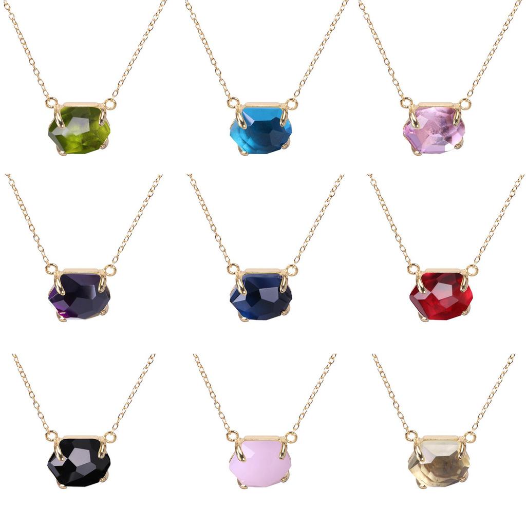 KELITCH Top Crystal Pendant Necklace Fashion Gold Chain for Women Jewelry Gift (Brown Gold)