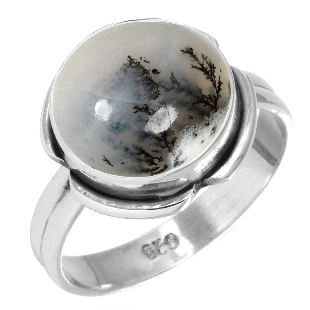 925 Sterling Silver Ring Women Gemstone Handmade Jewelry Valentine's Day Gift Crazy Lace Agate Dalmatian Dendrite Opal Eudialyte Howlite K2 Jasper