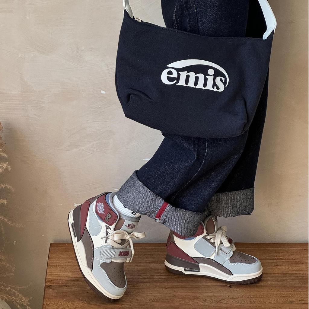 Autumn 2025 Kids' High-Top Running Shoes: Boys' Casual Sports & Girls' Trendy Korean-Style Basketball Sneakers