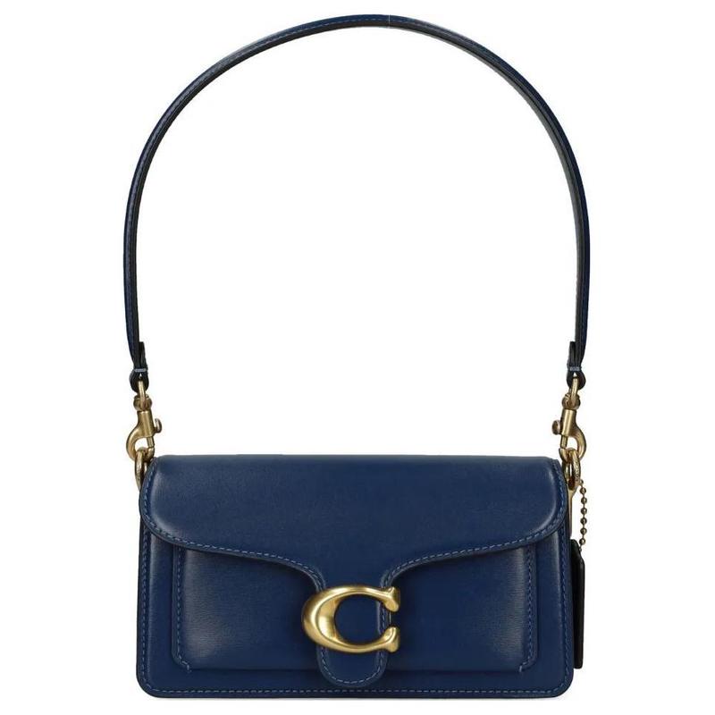 

COACH Tabby 26 Gold Logo Adjustable Removable Shoulder Strap Calfskin Shoulder Bag Small Women s Navy синій