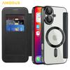 For iPhone 16 Plus Case Compatible with MagSafe RFID Blocking Card Holder Leather Phone Cover