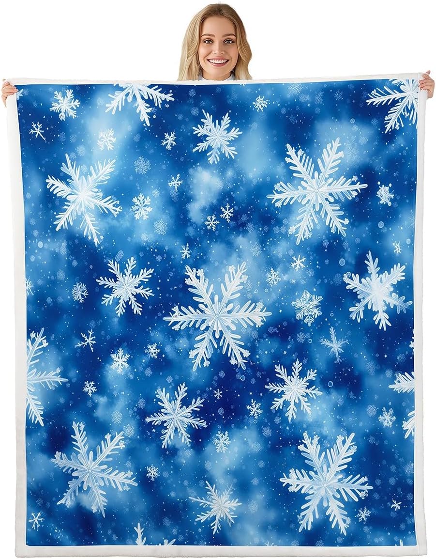 

Christmas Fleece Blanket Plaid Snowman Sherpa Blanket Throw Rustic Christmas Western Birds Fuzzy Plush Throw for Kids Boys Girls 130x150CM