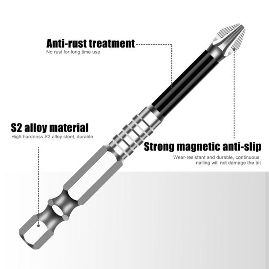6Pcs Magnetic Screwdriver Drill Bit Set High Hardness Electric Screwdriver Set Professional DIY Tool Kit