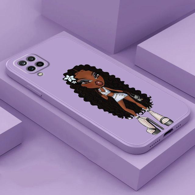 Krásné pouzdro pro panenku Bratz pro Samsung Galaxy A01 A51 A02 A70 A21s A50 A31 A11 A71 A03s M02s Square Liquid Cover Armor Luxury