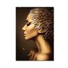 African Women Canvas Painting Black Gold Woman Poster and Prints Scandinavian Wall Art Picture for Home Decor Living Room Mural