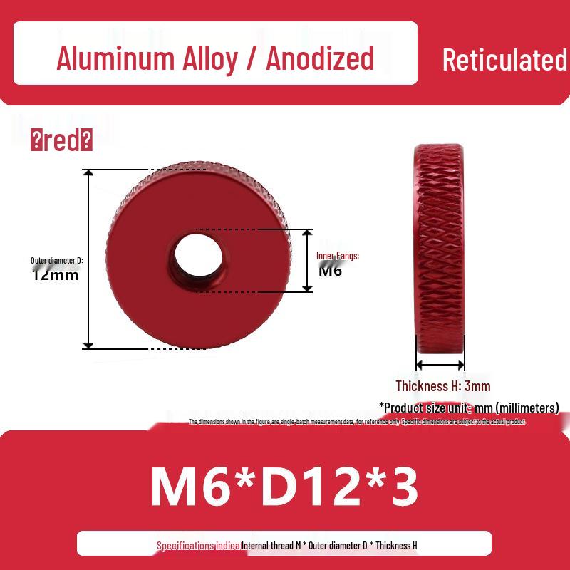 Aluminum Alloy Hand-Tightened Knurled Nut Adjustment Lock Gauge M3-M8