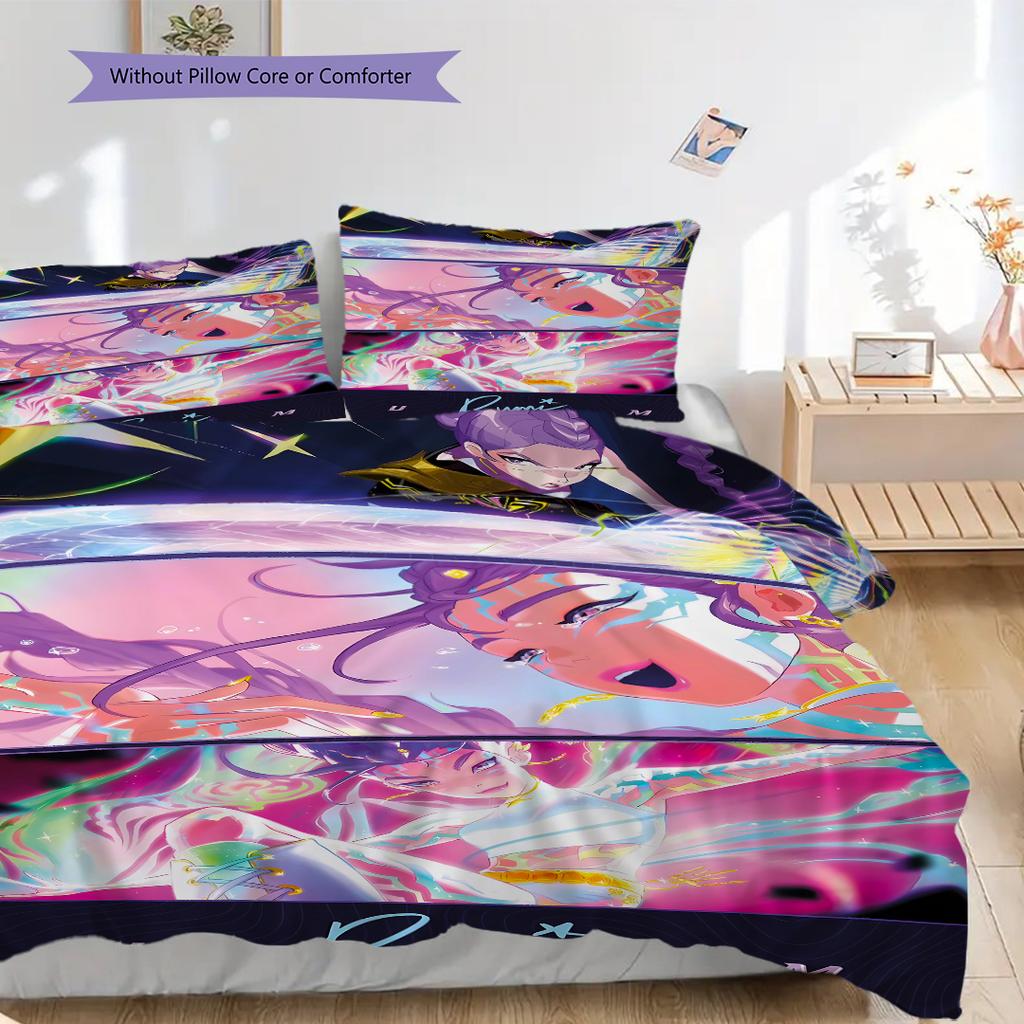 K-pop Devil Hunter Panel Comics bedding, duvet cover, pillowcase, home decoration, birthday gift (1 * duvet cover+2 * pillowcase, coreless)