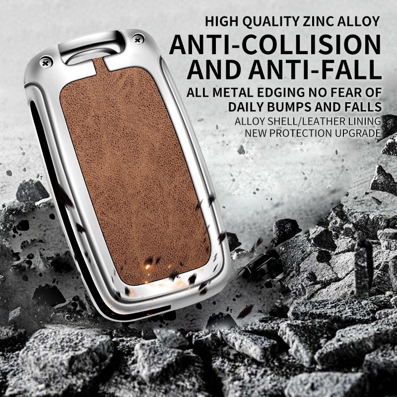 Metal Leather Car Key Case Cover For Volkswagen VW Polo Golf Passat Tiguan Beetle Caddy T5 Up Eos Skoda Octavia Seat Leon Altea