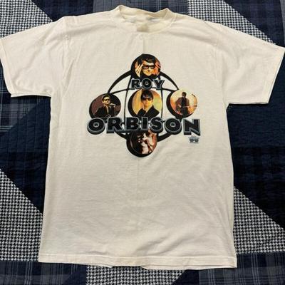 Roy Orbison Band Music Tour T Shirt Rare White Full Size Remake Ni1565