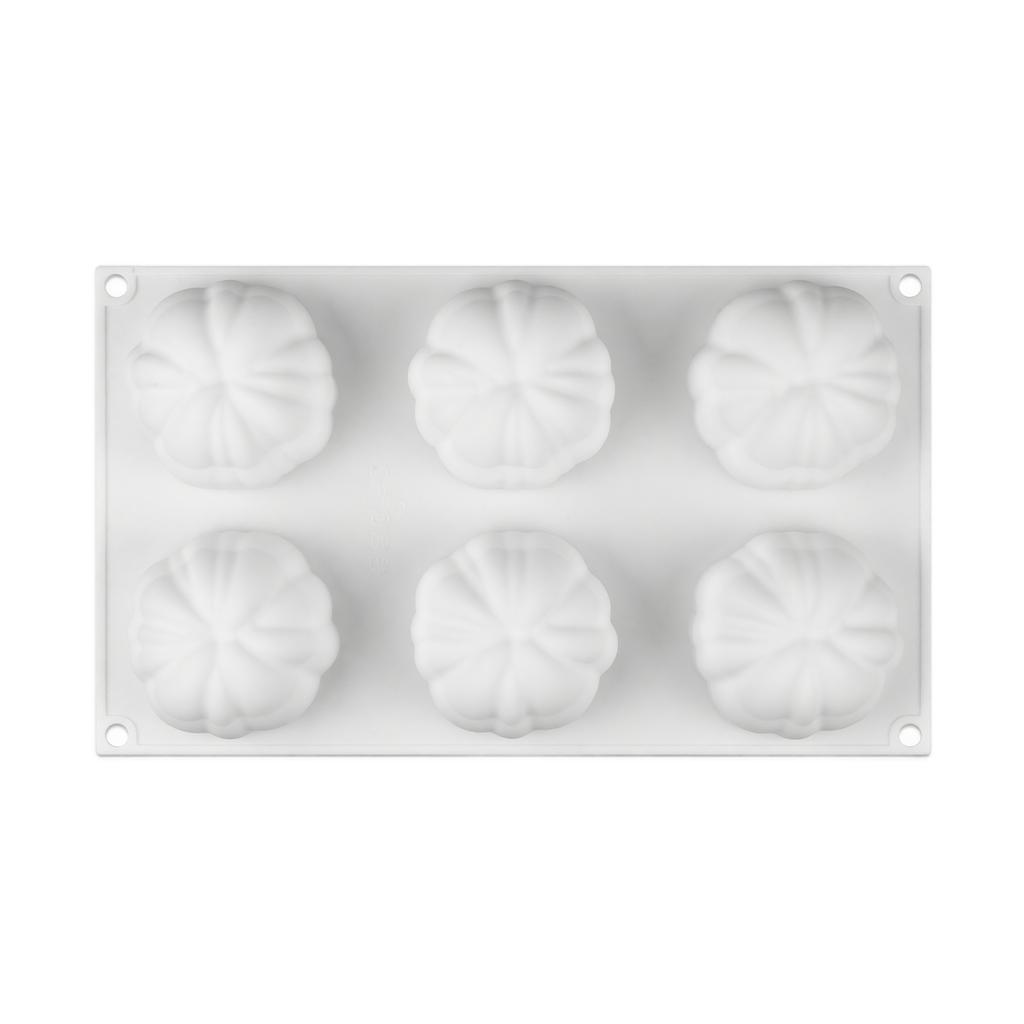Silicone Pumpkin Mousse Mold 6 Cavities Flexible Nonstick Cake Baking Mold for Dessert Pastry Chocolate Jelly Mousse