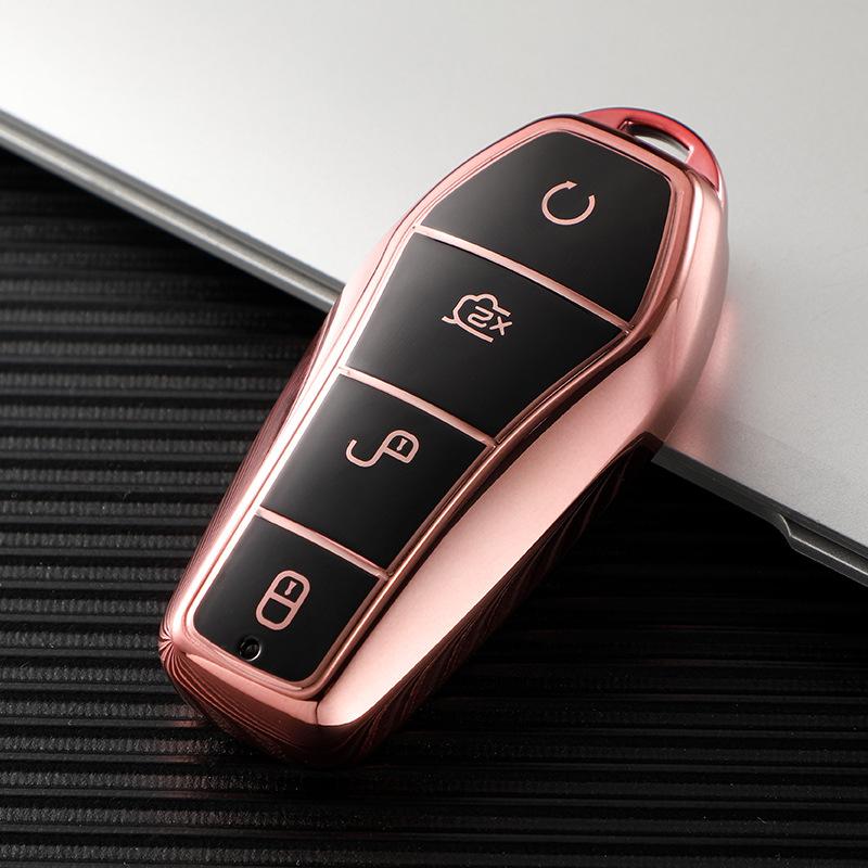 Fashion TPU Car Key Case Cover Fob For BYD Tang EV600 Han EV Yuan PLUS ATTO 3 Song PLUS Pro MAX DMI MAX Qin Plusdmi Keychain Accessories