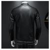 Herrenjacke Stehkragen Schlanke Jacke Herbstmode Herren Motorrad Lässiger Mantel Herren Moto Biker Mantel