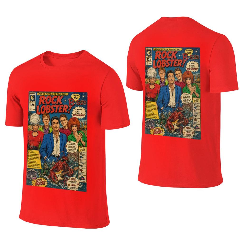 Rock Lobster B52s Comic Full Of Cotton Feeling Reversible Tshirt Sports Minimalist Quickdrying Unisexs Tshirts