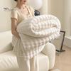 Comfortable Couch Throw Soft Plush Blanket, 3D Bubble Rabbit Fur Texture Thickened Thermal Throw, Double-Sided Milk Velvet Warm Blanket for