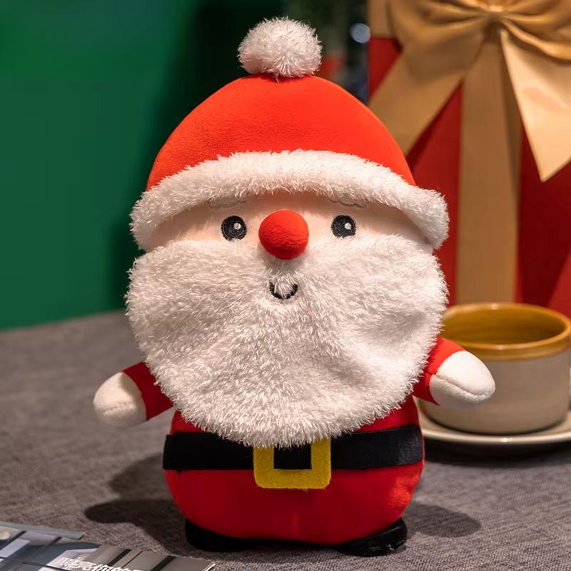 Niedliches Weihnachtsmann Stofftier Weiche Elchpuppe Feiertags-Kuschelkissen Stoffpuppe Cartoon Feiertagsdekoration Kinder Geburtstagsgeschenk