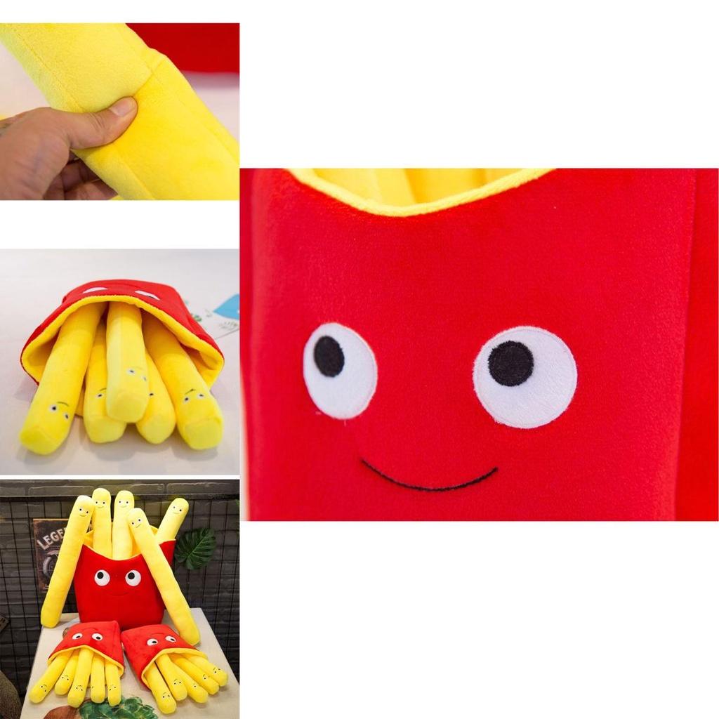 Adorable And Comfortably Plush Cute French Fries Stuffed Toy And Pizza Cushion