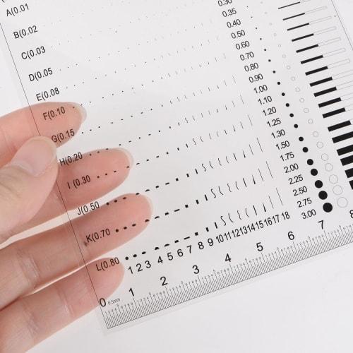 uxcell High-Precision SEC Size Estimation Chart, 10cm 0.2mm Transparency Defect Detection Film Ruler for Diameter, Area, and Line Width Defect Measure