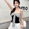 Women's Striped Bow Bandeau Vest Top