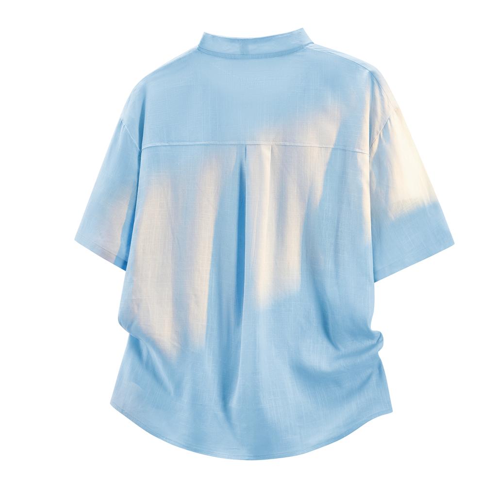 Plus Size Plus Size Solid Color Short-sleeved Men's Thin, Cool And High-end American Shirt Jacket