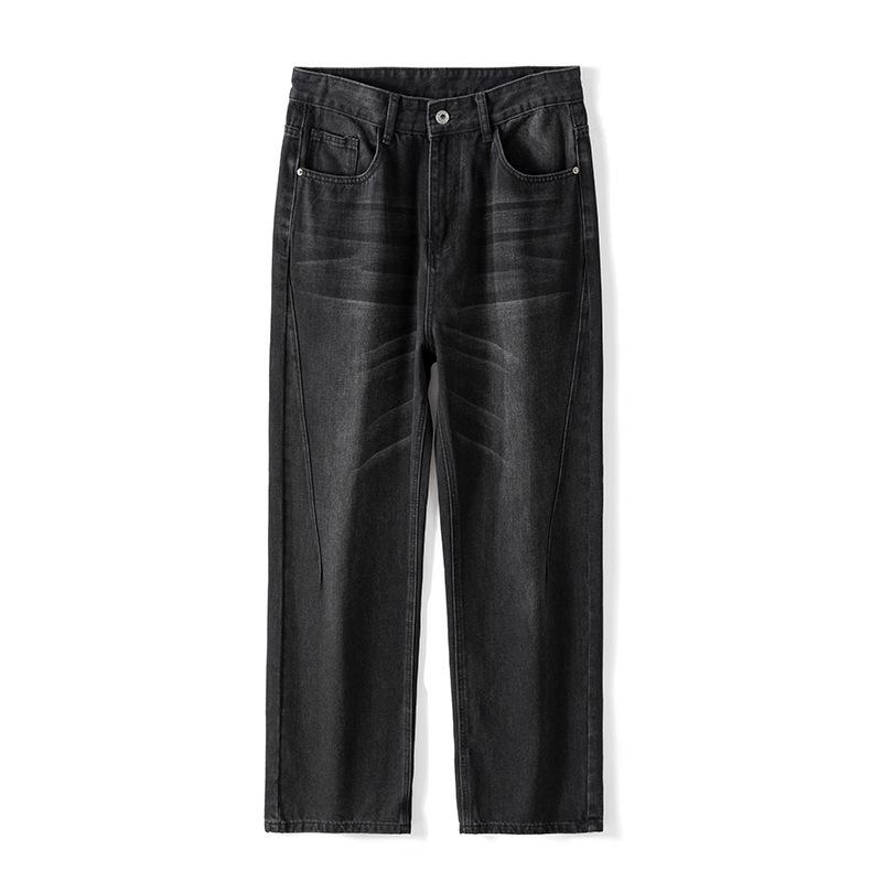New Spring and Autumn Retro Jeans for Men's High Street Loose Straight Wide-leg Pants