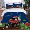 Roupa de cama de 3 peças Papai Noel Alce, Capa de edredom, solteiro, casal, Decoração de quarto Presente de Natal, leve, Confortável 3D, Conjunto de 3 peças