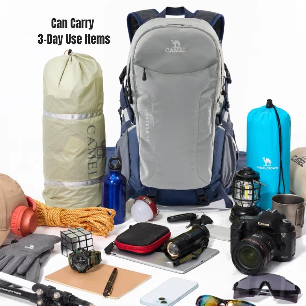 Camel Outdoor Wanderrucksack, Professioneller Trekkingrucksack, Wasserabweisend, Leicht, 574D789643, Grau