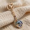Devil Eye Keychain Rhinestone Heart Lock Peacock Car Key Chain Accessories Backpack Pendant Purse Bag Charm Keyring for Men Women