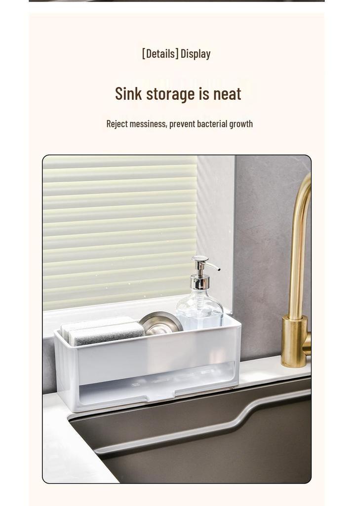 Kitchen Sink Organizer: No-Install Storage Rack for Draining, Rag Holder, and Cleaning Supplies