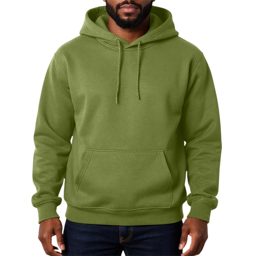 Men's  Solid Color  Adding Fleece  Loose  Hooded Hood  Hoodie