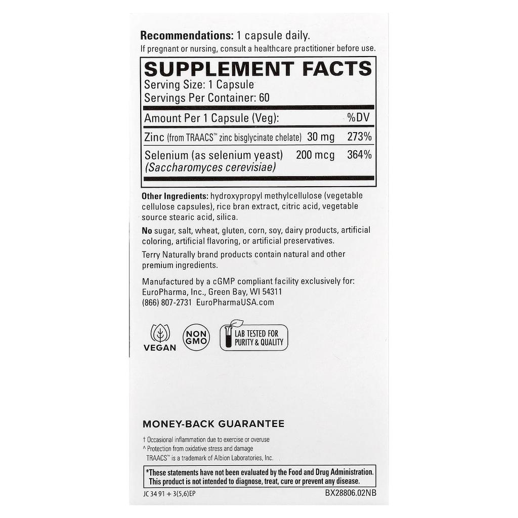 Zinc Plus Selenium, 60 Veggie Capsules