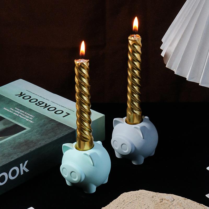 3D Piggy Hero silicone Candle Mold DIY cute pig nose gypsum craft resin cement casting mold handmade chocolate ice cake baking