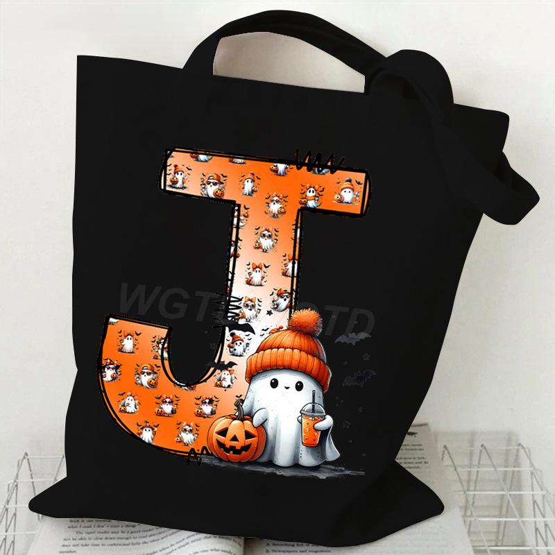 New Halloween 26 Letter Print Fashion Shoulder Bag Multi-function Portable Handbag Casual Versatile
