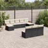 Vidaxl 10-Cz. Tuin Lounge Set, Zwarte Rotan Pe Kussens